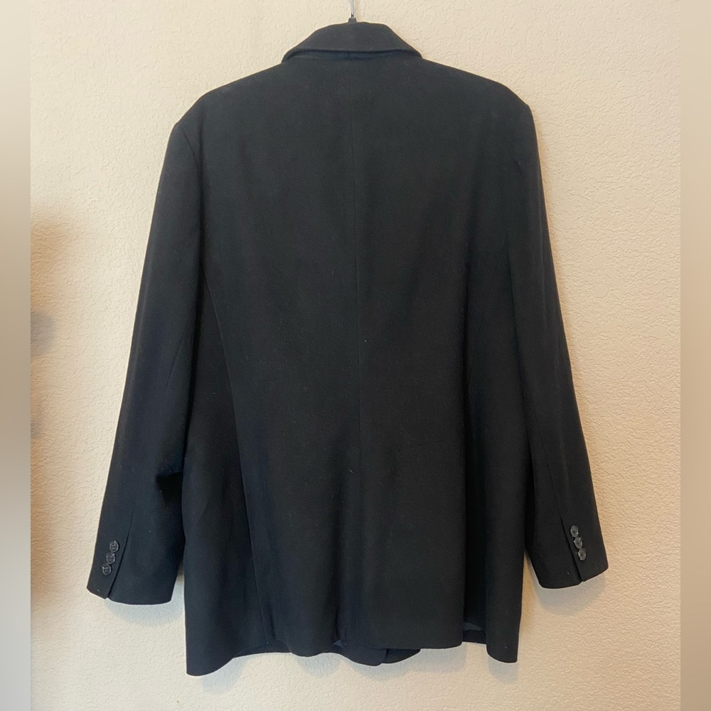 Vintage Lands' End Women's Wool Cashmere Blazer Black Size 18 Tailored Career - Picture 3 of 7